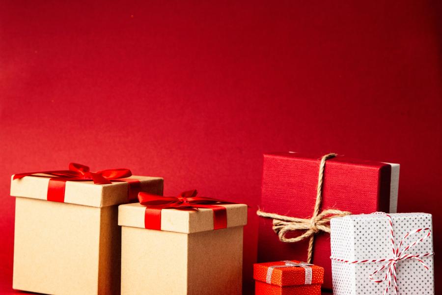 Box and Red Background