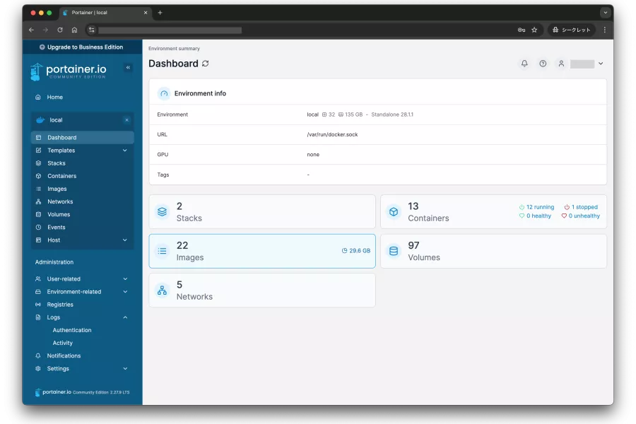 Portainer Dashboard