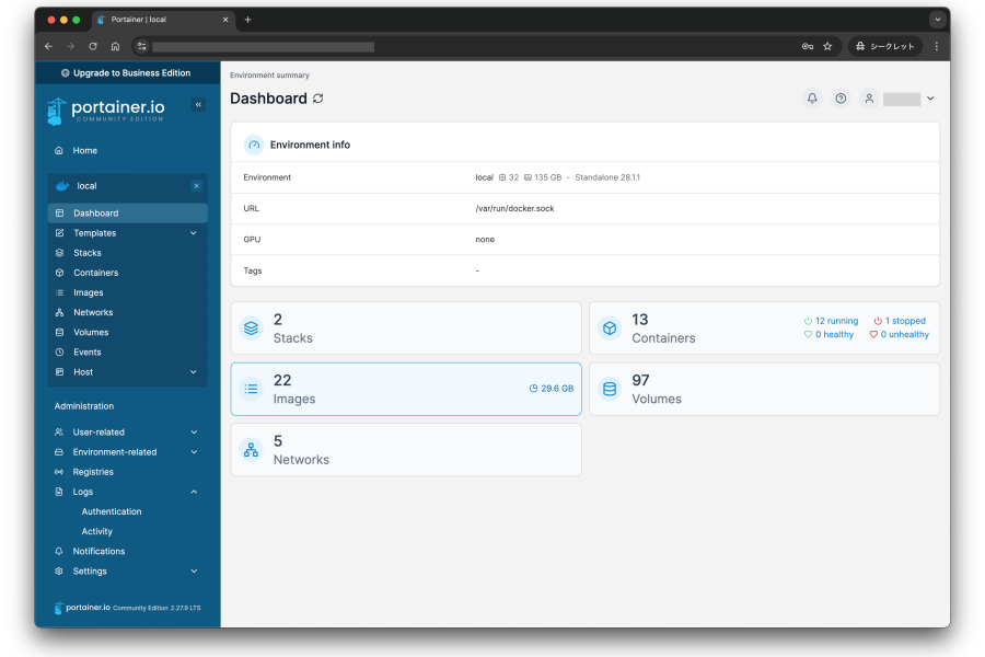 Portainer Dashboard
